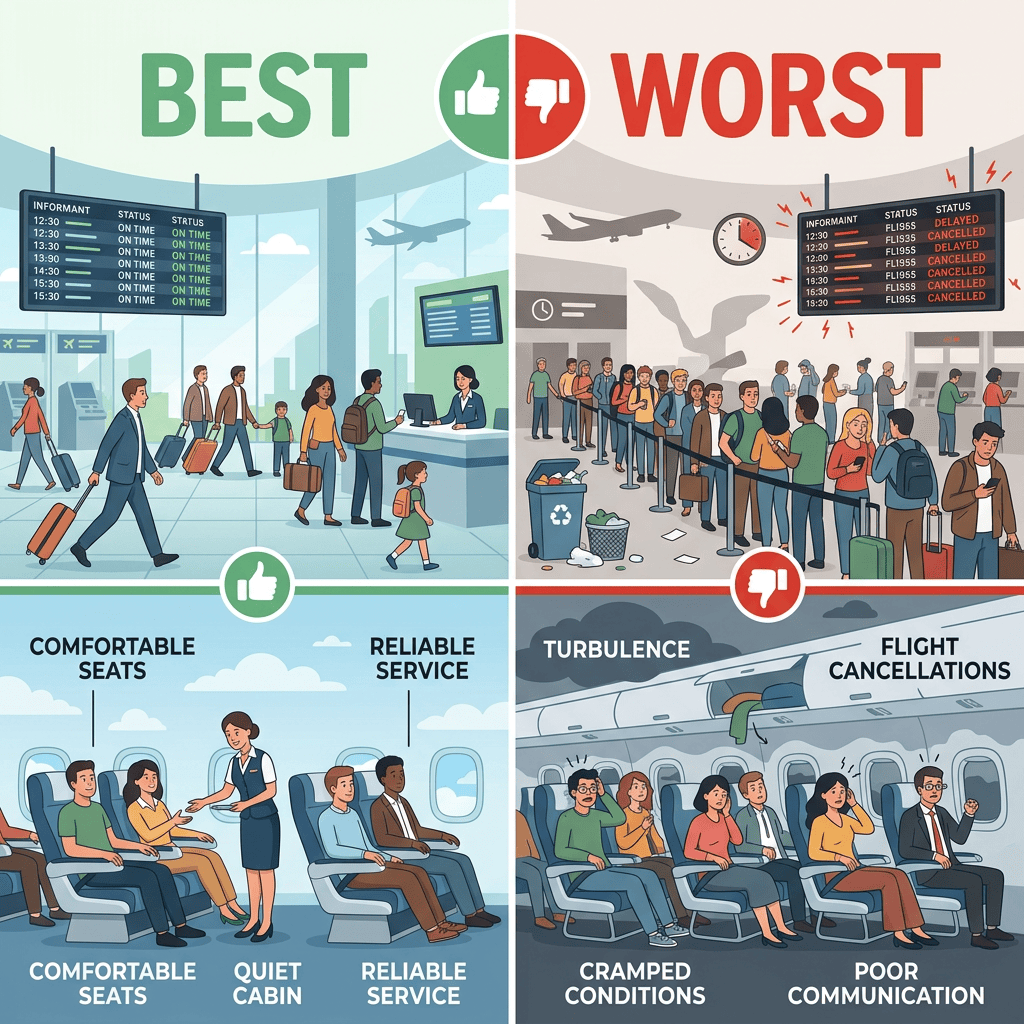 Airports and airplane travel experience